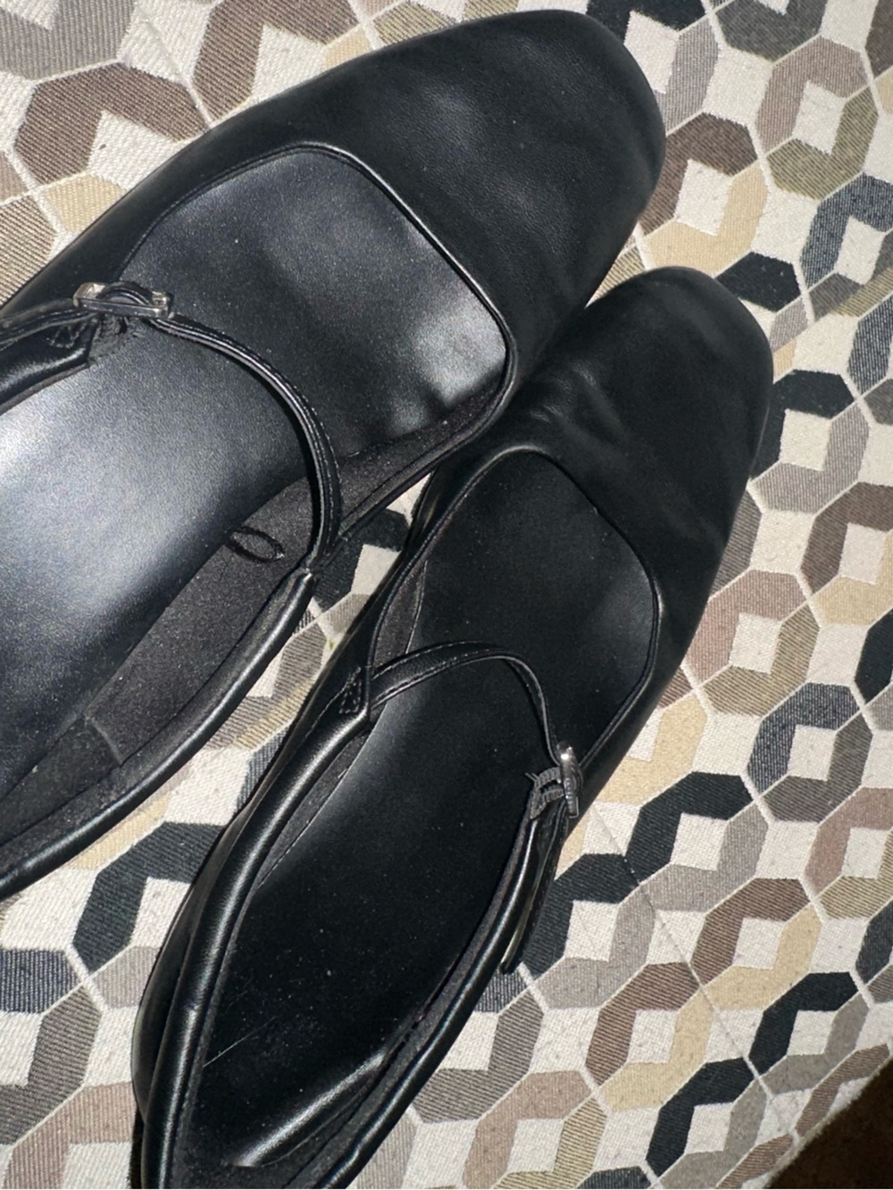 Women's Black Slip-On Loafers with Subtle Buckle Detail